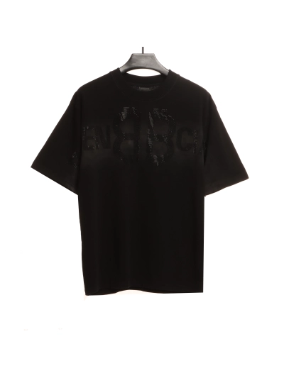 Balenciaga Double B Diamond T-Shirts Black 01