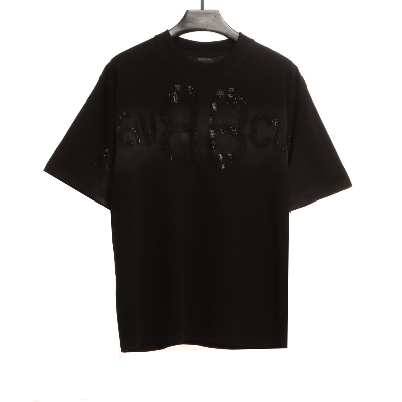  Balenciage Double B Diamond T-Shirts Black