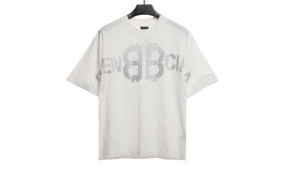 Balenciaga Double B Diamond T-Shirts White 01