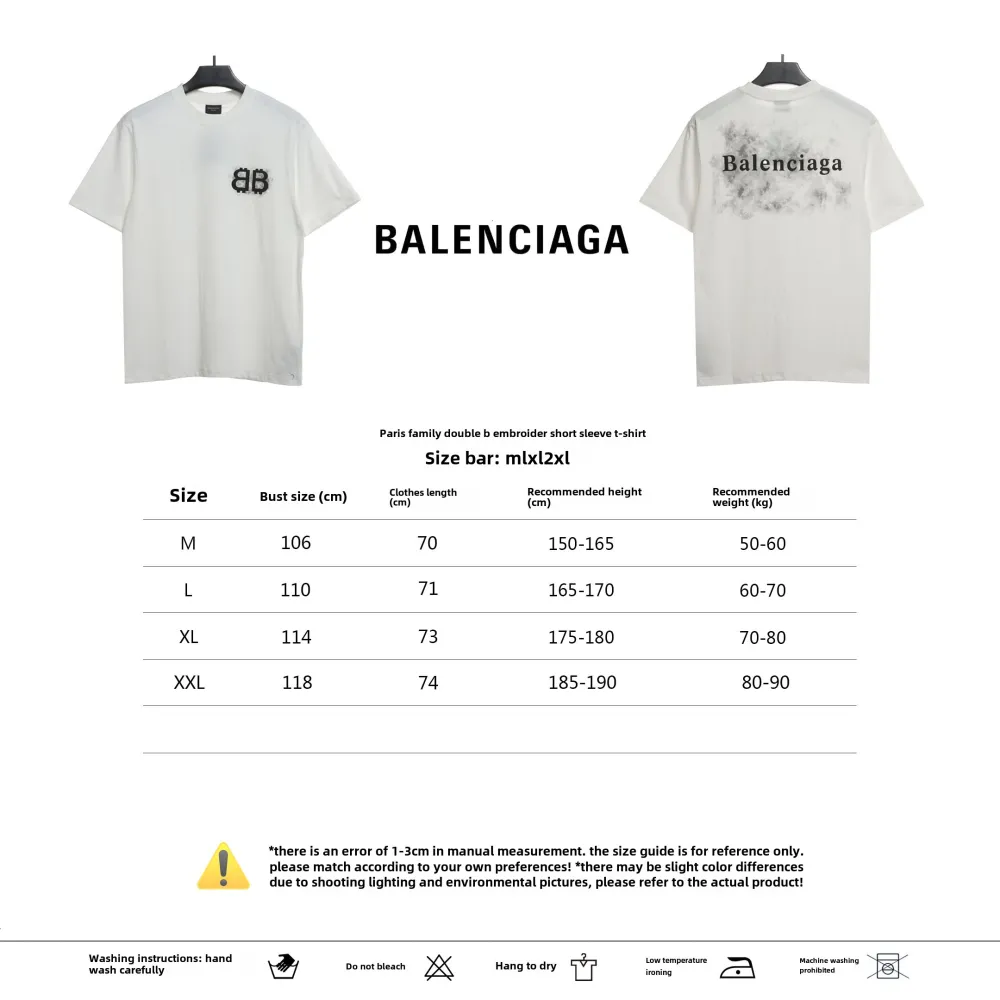  Balenciage Double B embroidered T-Shirts T-shirt 2