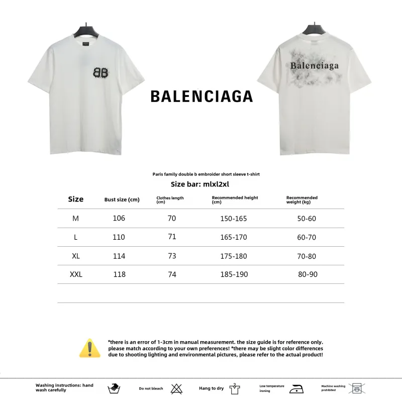  Balenciage Double B embroidered T-Shirts T-shirt 2
