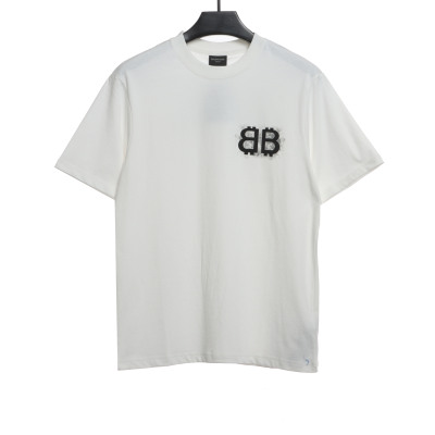  Balenciage Double B embroidered T-Shirts T-shirt 2 01