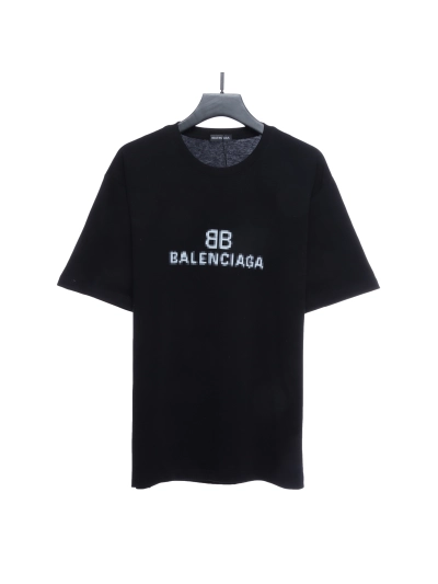 Balenciaga double B mosaic print T-Shirts 1 01