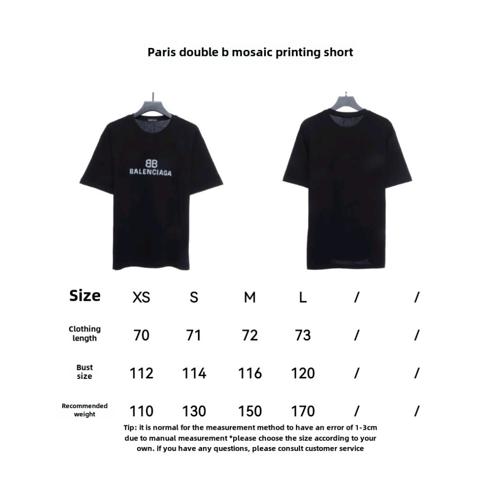  Balenciage double B mosaic print T-Shirts 1