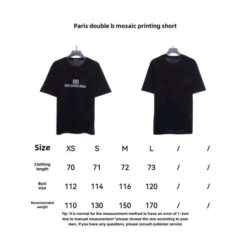  Balenciage double B mosaic print T-Shirts 1