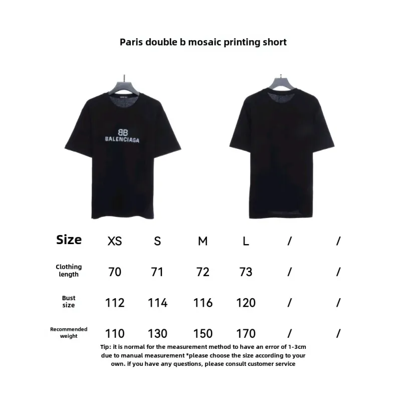  Balenciage double B mosaic print T-Shirts 1