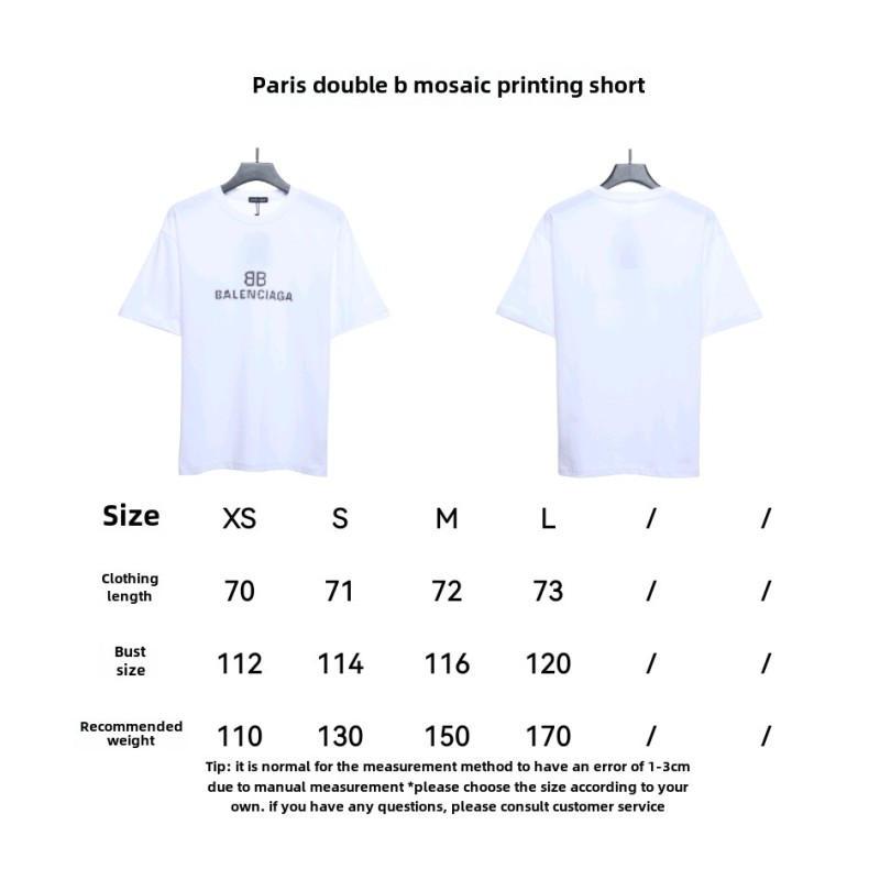  Balenciage double B mosaic print T-Shirts 2