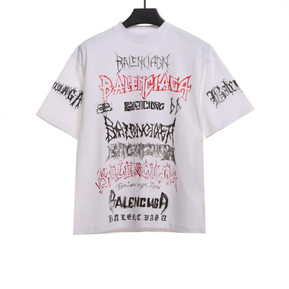 Balenciage Dragon Year Limited Edition Graffiti Letter T-Shirts 2