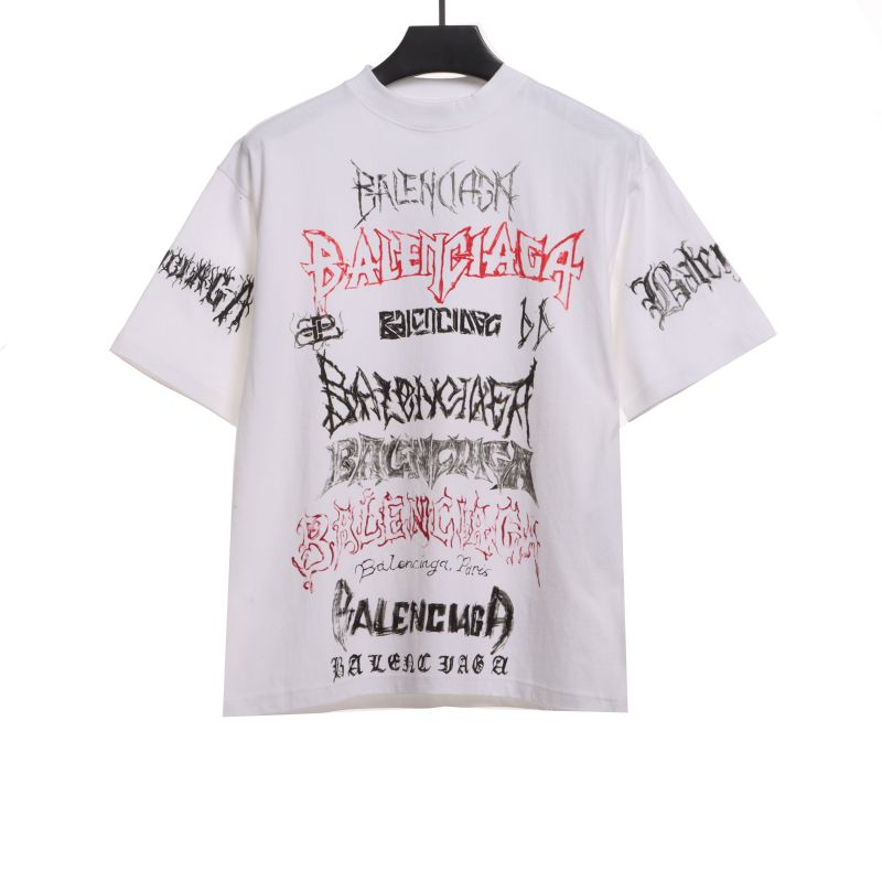  Balenciage Dragon Year Limited Edition Graffiti Letter T-Shirts 2