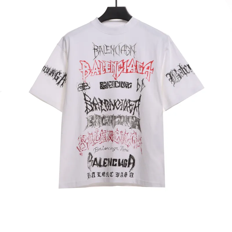  Balenciage Dragon Year Limited Edition Graffiti Letter T-Shirts 2