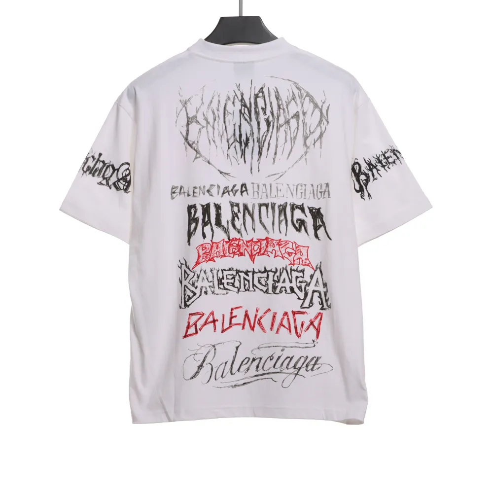  Balenciage Dragon Year Limited Edition Graffiti Letter T-Shirts 2