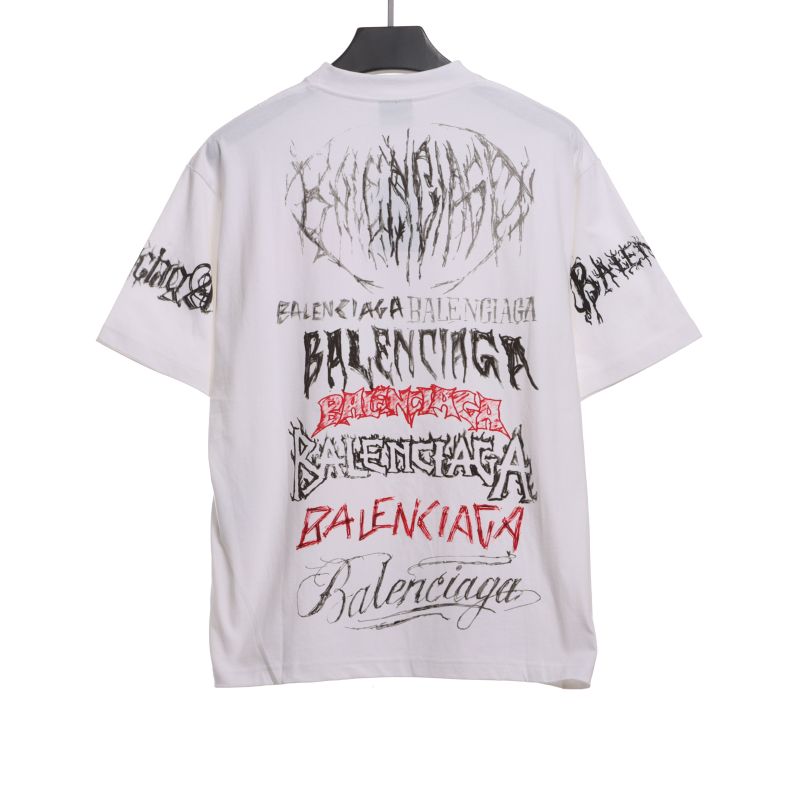  Balenciage Dragon Year Limited Edition Graffiti Letter T-Shirts 2