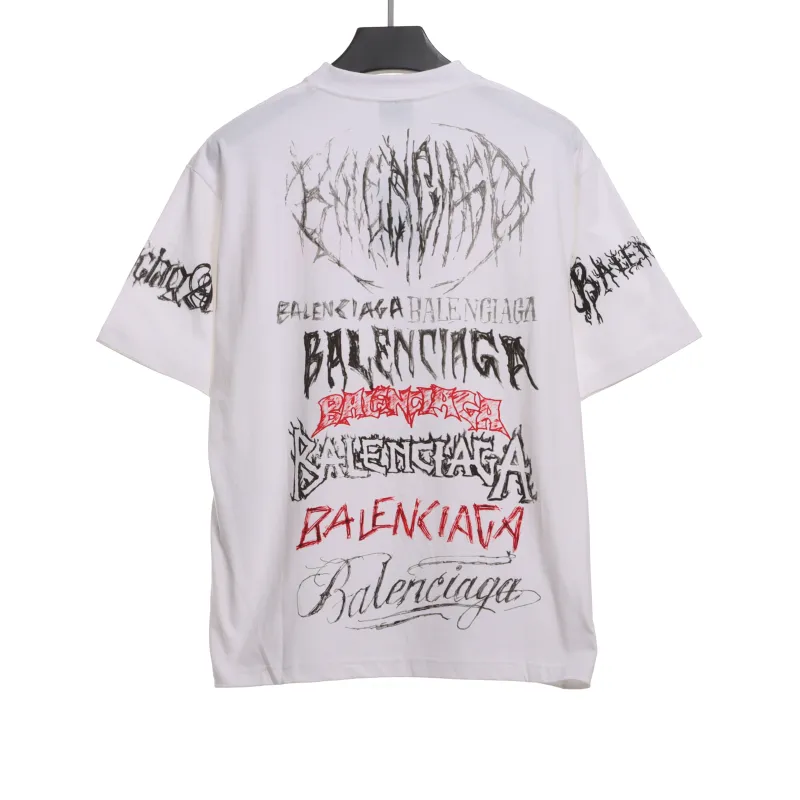  Balenciage Dragon Year Limited Edition Graffiti Letter T-Shirts 2
