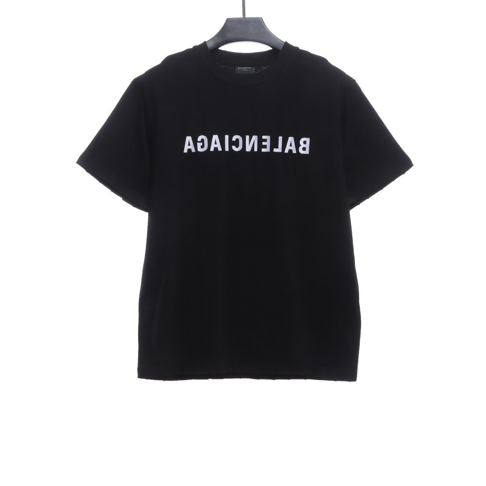  Balenciage embroidered letter worn T-Shirts 2