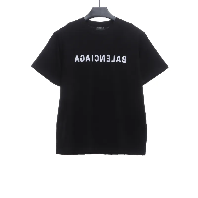  Balenciage embroidered letter worn T-Shirts 2