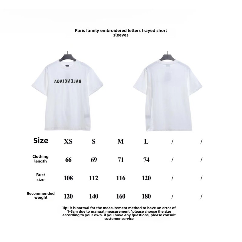  Balenciage embroidered letter worn T-Shirts 3