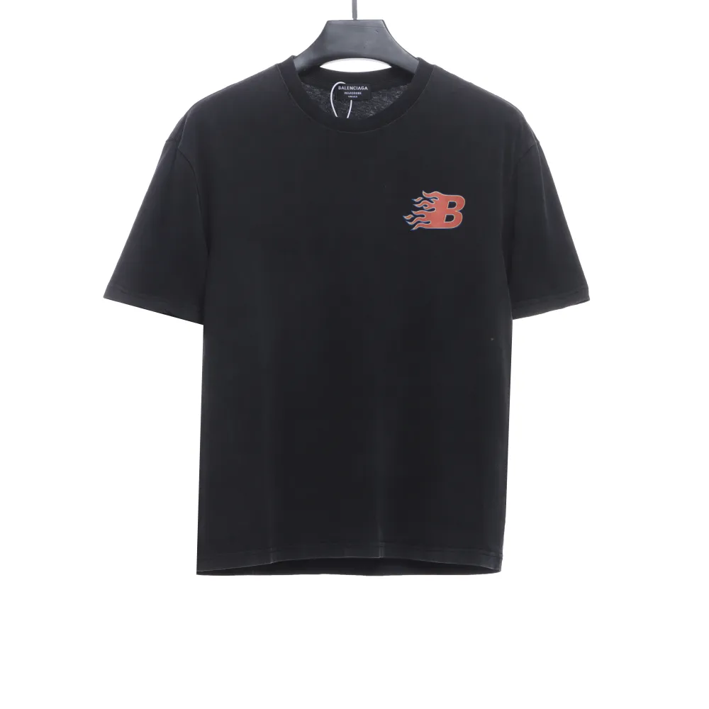 Balenciaga flame letter T-Shirts 2
