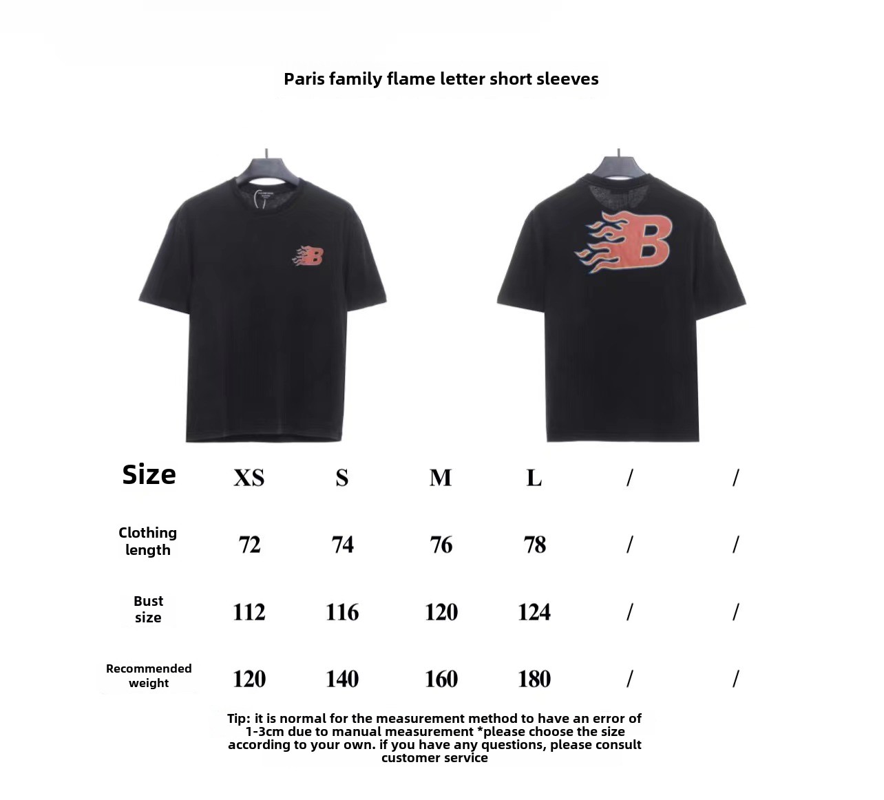 Balenciaga flame letter T-Shirts 2