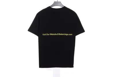 Balenciaga front and back cola blue and purple graffiti print T-Shirts 02