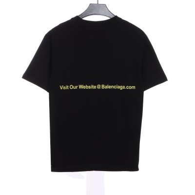  Balenciage front and back cola blue and purple graffiti print T-Shirts 02