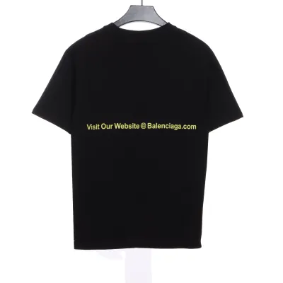 Balenciaga front and back cola blue and purple graffiti print T-Shirts 02