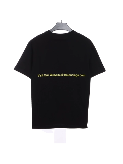 Balenciaga front and back cola blue and purple graffiti print T-Shirts 02
