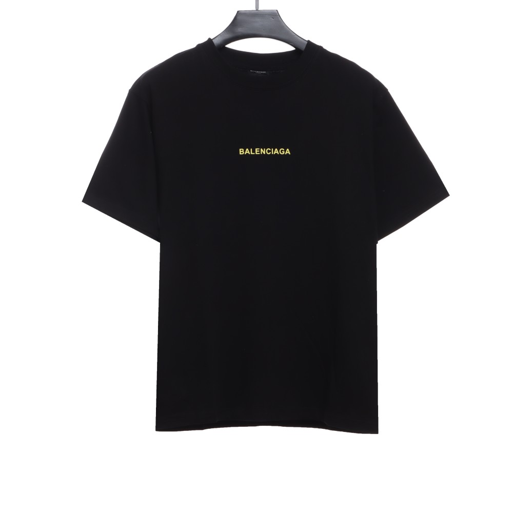  Balenciage front and back cola blue and purple graffiti print T-Shirts