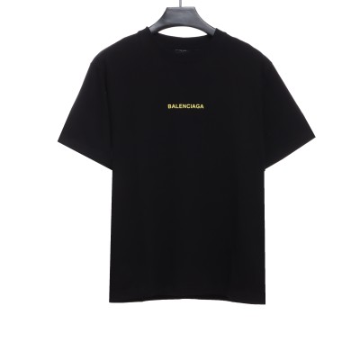  Balenciage front and back cola blue and purple graffiti print T-Shirts 01