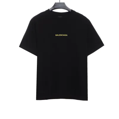 Balenciaga front and back cola blue and purple graffiti print T-Shirts 01