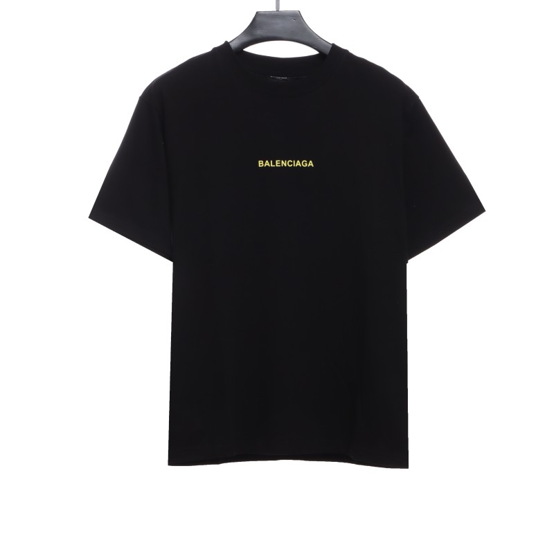  Balenciage front and back cola blue and purple graffiti print T-Shirts