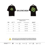  Balenciage Green Painted Double B T-Shirts Black