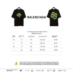  Balenciage Green Painted Double B T-Shirts Black