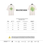  Balenciage Green Painted Double B T-Shirts White