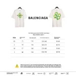  Balenciage Green Painted Double B T-Shirts White