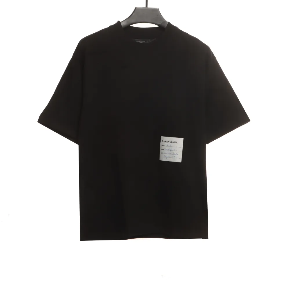  Balenciage Hem Signature Sticker T-Shirts Black
