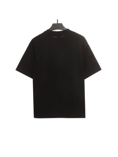 Balenciaga Hem Signature Sticker T-Shirts Black 02