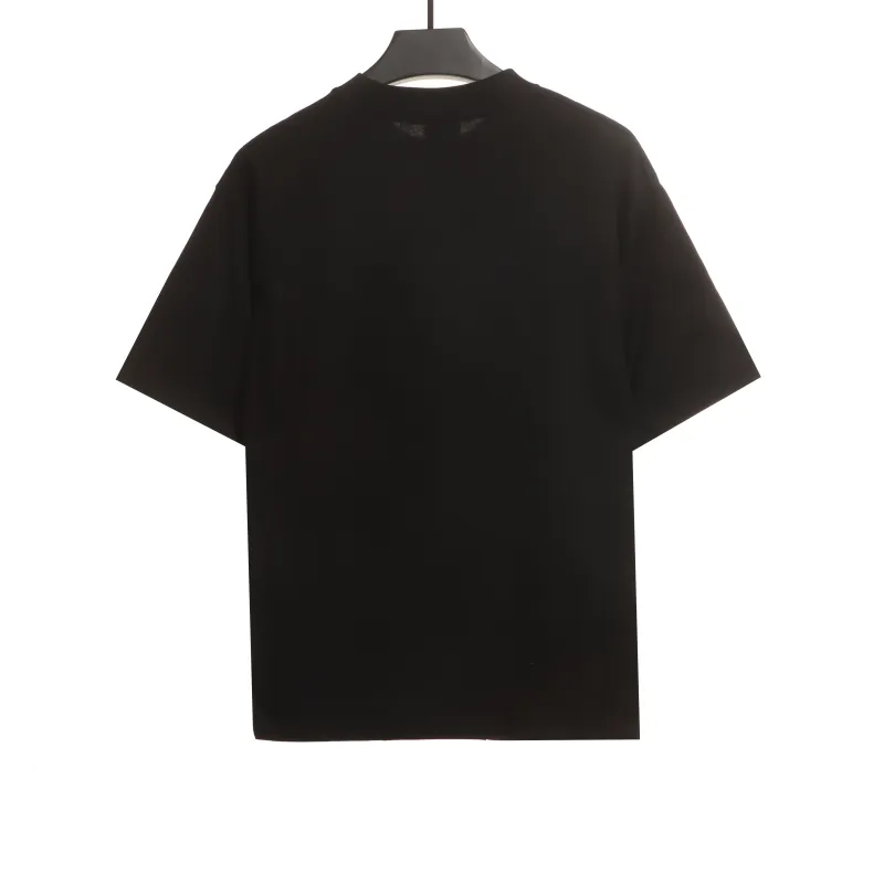  Balenciage Hem Signature Sticker T-Shirts Black