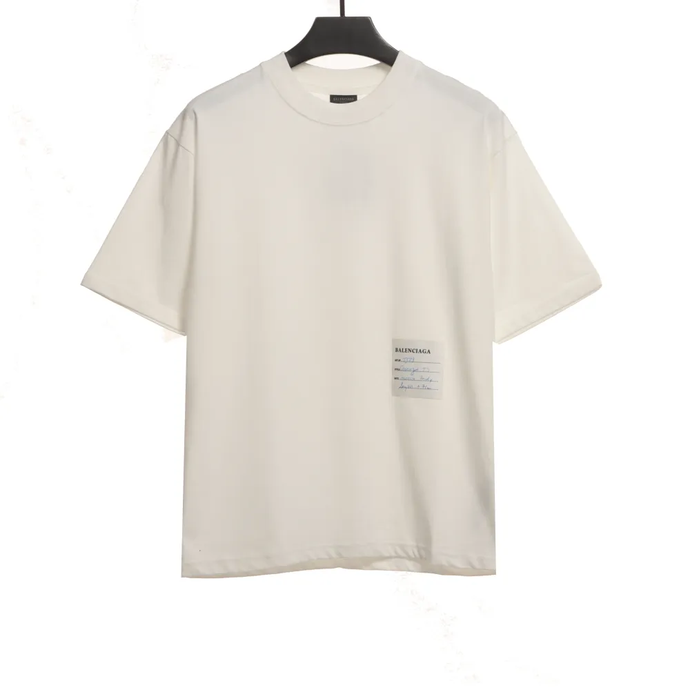 Balenciage Hem Signature Sticker T-Shirts White