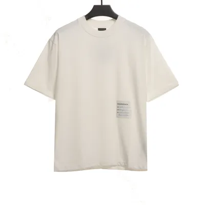Balenciage Hem Signature Sticker T-Shirts White 01