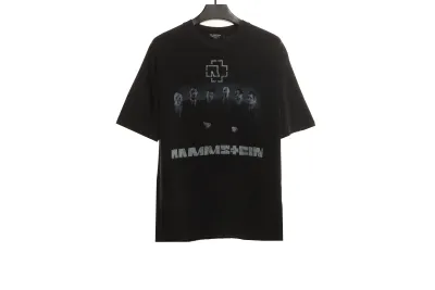 Balenciaga Joint German Tank Portrait Band T-Shirts 01