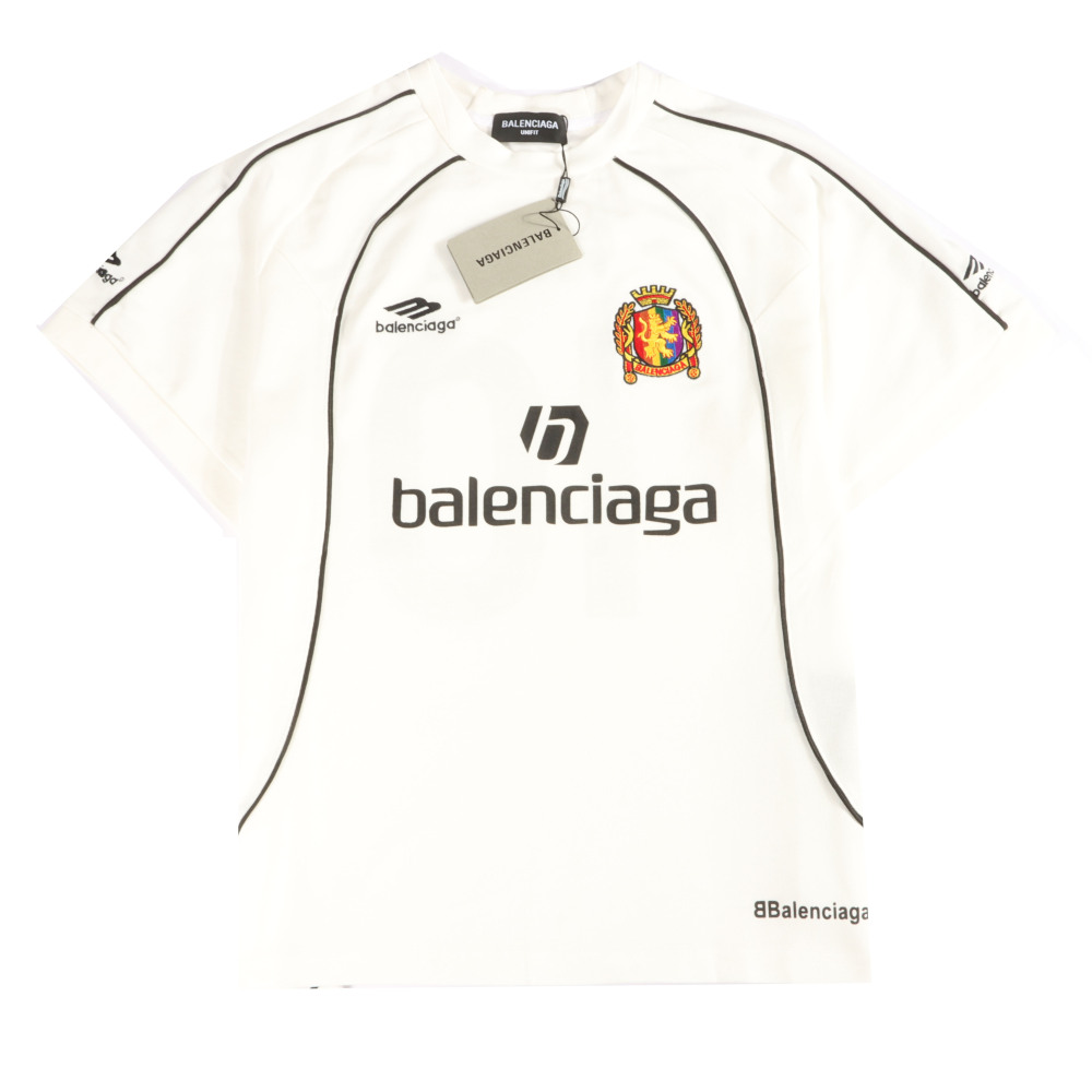  Balenciage joint Manchester United football embroidered T-Shirts White