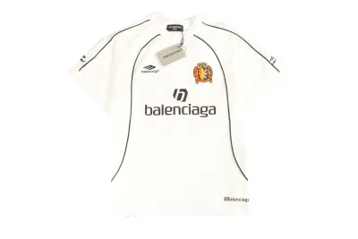Balenciaga joint Manchester United football embroidered T-Shirts White 01