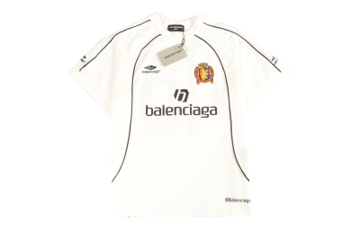Balenciaga joint Manchester United football embroidered T-Shirts White 01