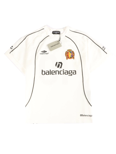 Balenciaga joint Manchester United football embroidered T-Shirts White 01