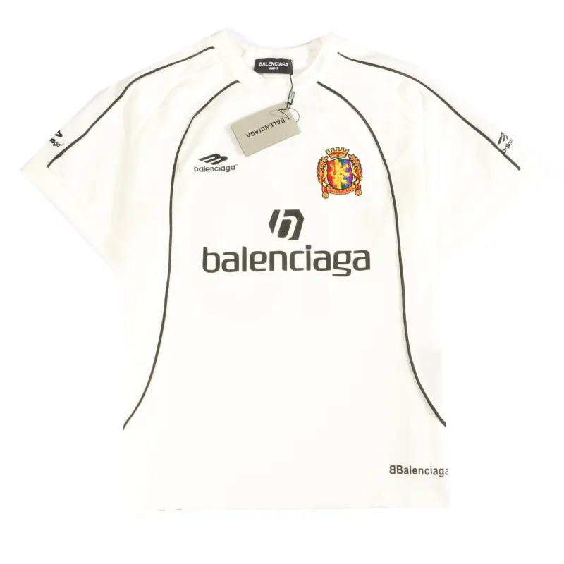  Balenciage joint Manchester United football embroidered T-Shirts White