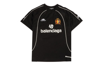 Balenciaga joint Manchester United football embroidered T-Shirts Black 01