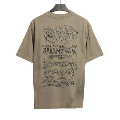  Balenciage Limited Edition 3D Printed T-Shirts Khaki 02