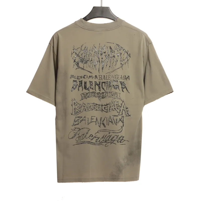  Balenciage Limited Edition 3D Printed T-Shirts Khaki
