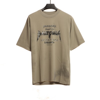  Balenciage Limited Edition 3D Printed T-Shirts Khaki 01
