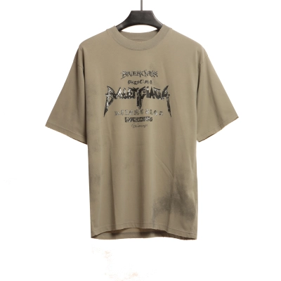 balenciaga Limited Edition 3D Printed T-Shirts Khaki 01